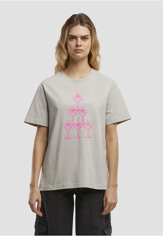 Miss Tee - Camiseta 'Cozy Drinks' en gris: frente