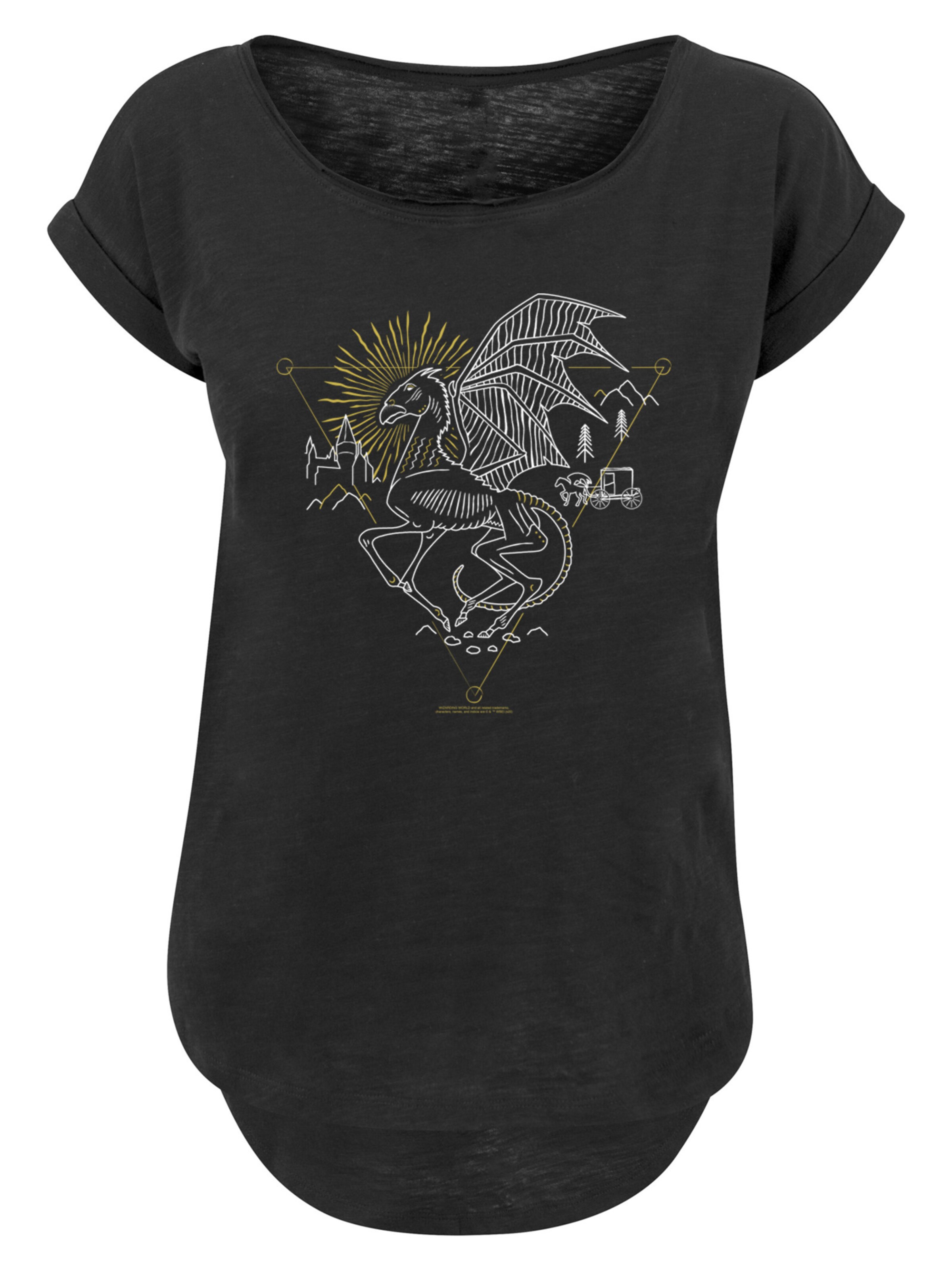 Maglietta 'Harry Potter Thestral' di F4NT4STIC in nero: frontale