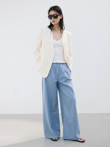 MANGO Wide leg Pressveckade jeans 'Ibiza' i blå