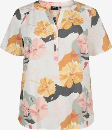 Zizzi Blouse 'Caanni' in Wit: voorkant