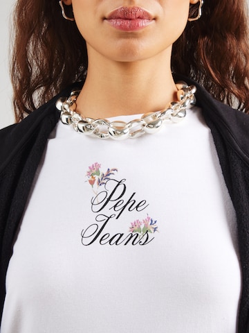 Pepe Jeans Tričko 'FLORAL IV' - Biela