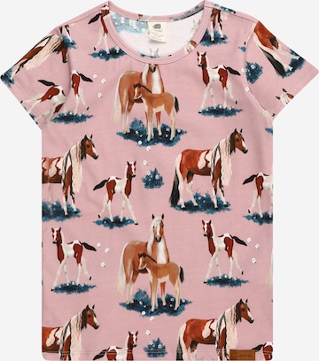 Tricou 'Little & Big Horses' de la Walkiddy pe roz: față