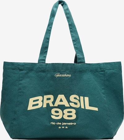 Bershka Ostoskassi 'BRASIL' koossa One Size värissä vaaleankeltainen / smaragdi, Tuotenäkymä