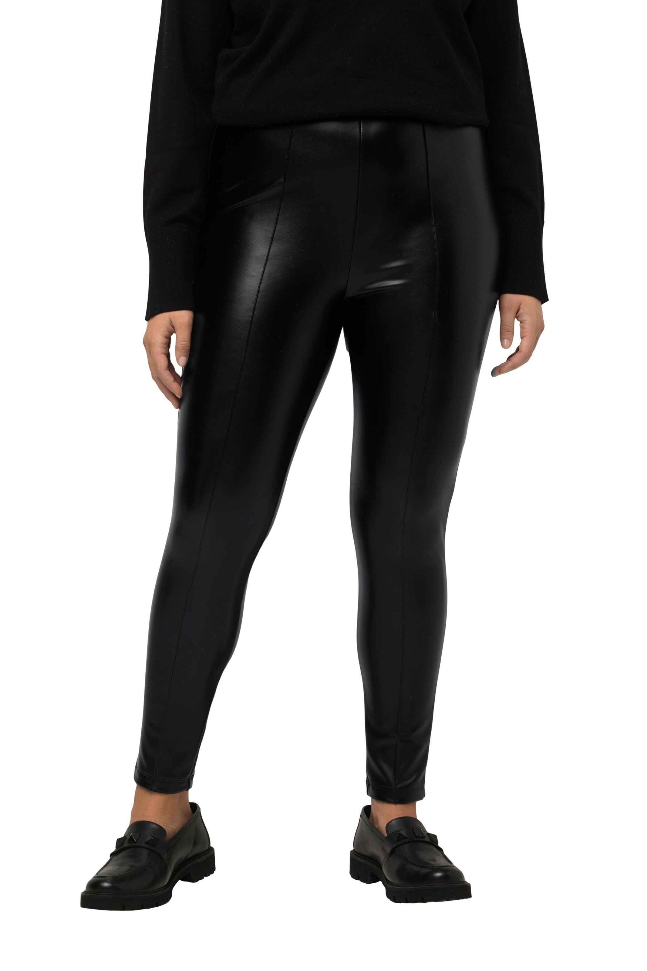 Ulla Popken Skinny Leggings in Schwarz: Vorderseite