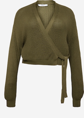 ABOUT YOU Curvy Knit Cardigan 'Selina' in Green: front