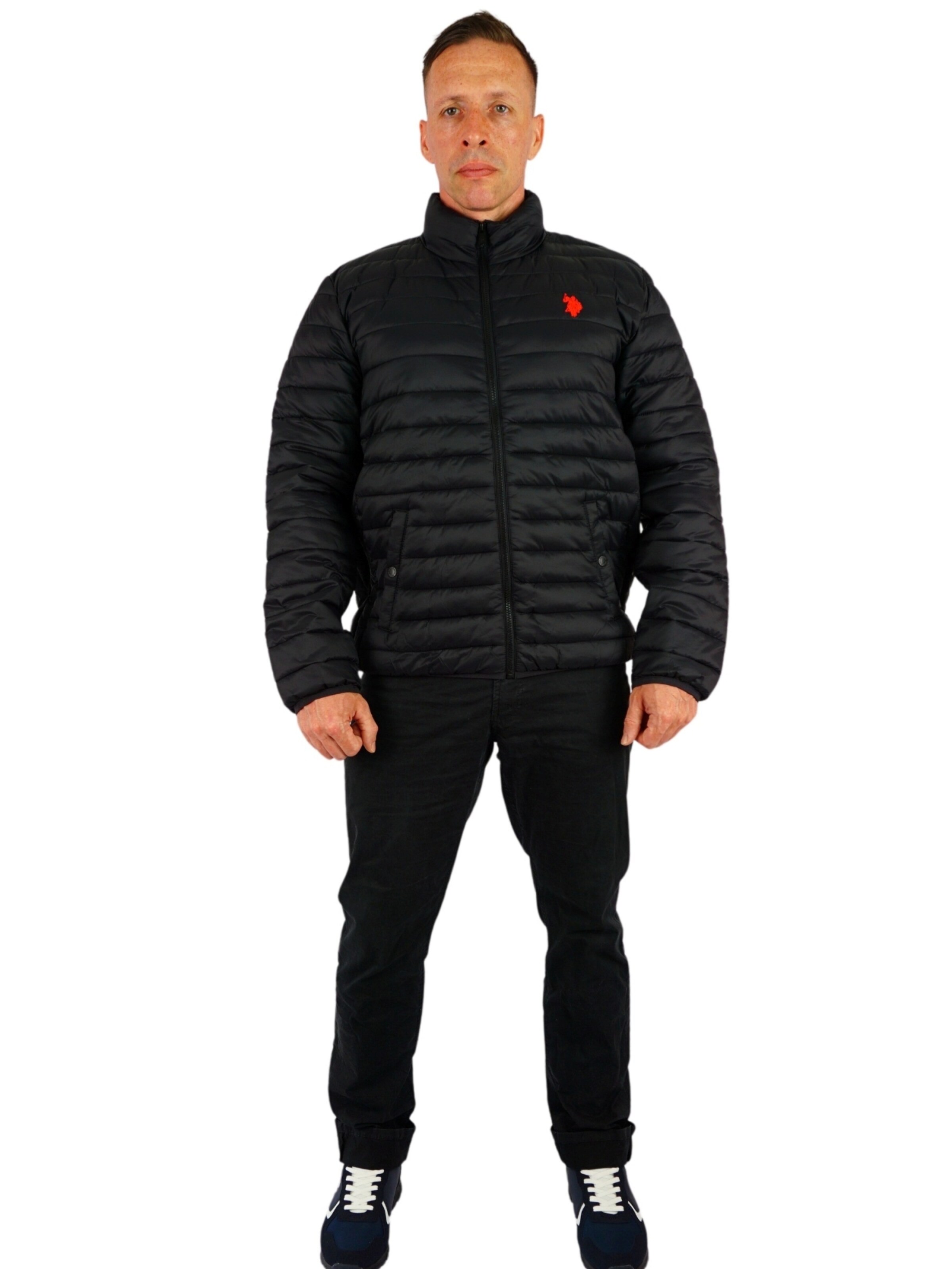 U.S. POLO ASSN. Overgangsjakke i sort: forside