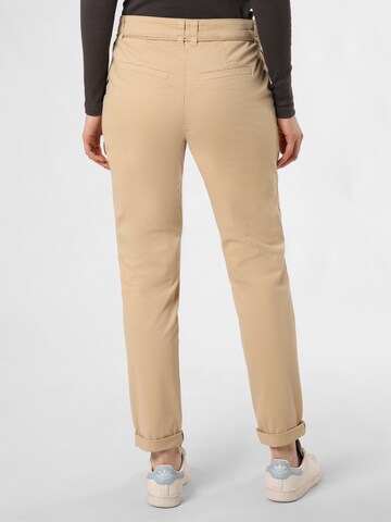 COMMA Slimfit Bundfaltenhose in Beige