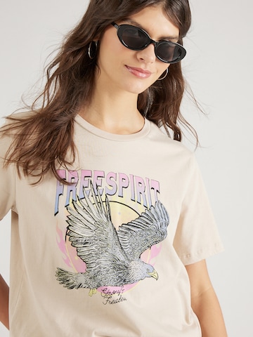 VILA Koszulka 'ROCK' w kolorze beżowy