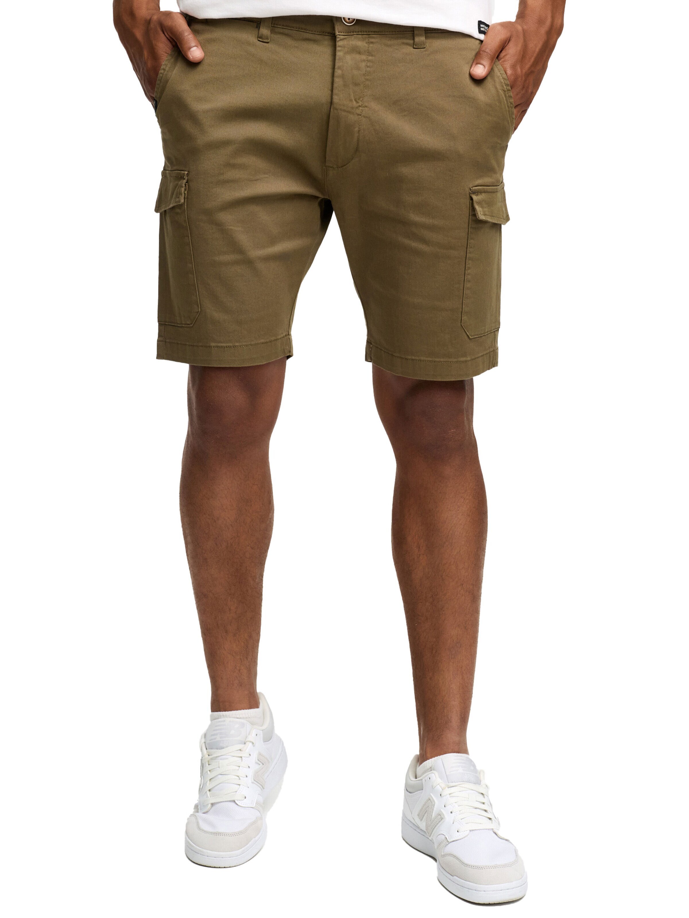 INDICODE Regular Cargo Pants 'Indicode Laulax' in Brown: front