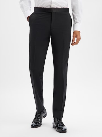 Regular Pantalon à plis BOSS en noir : devant