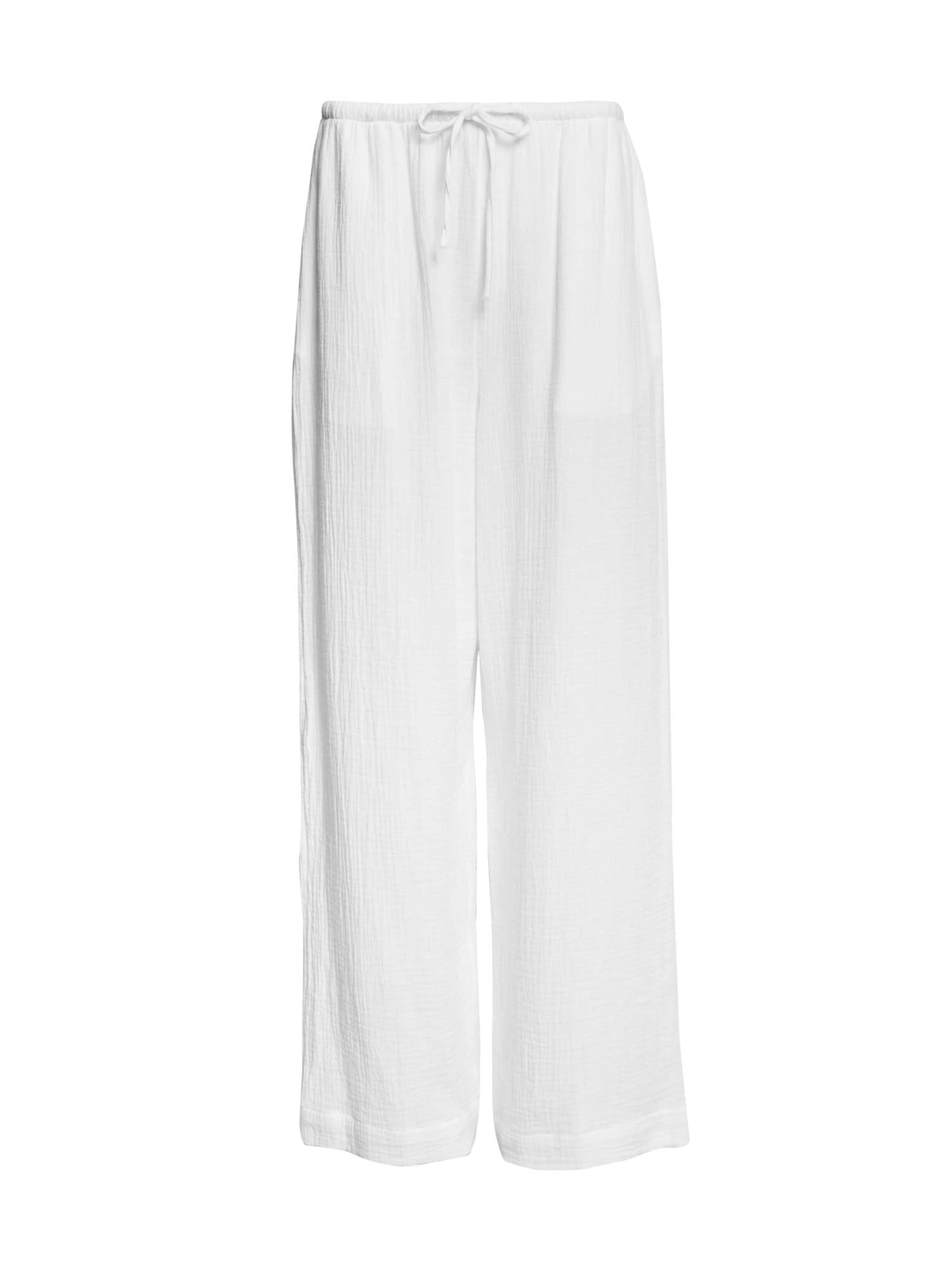 Marks & Spencer Wide leg Broek in Wit: voorkant