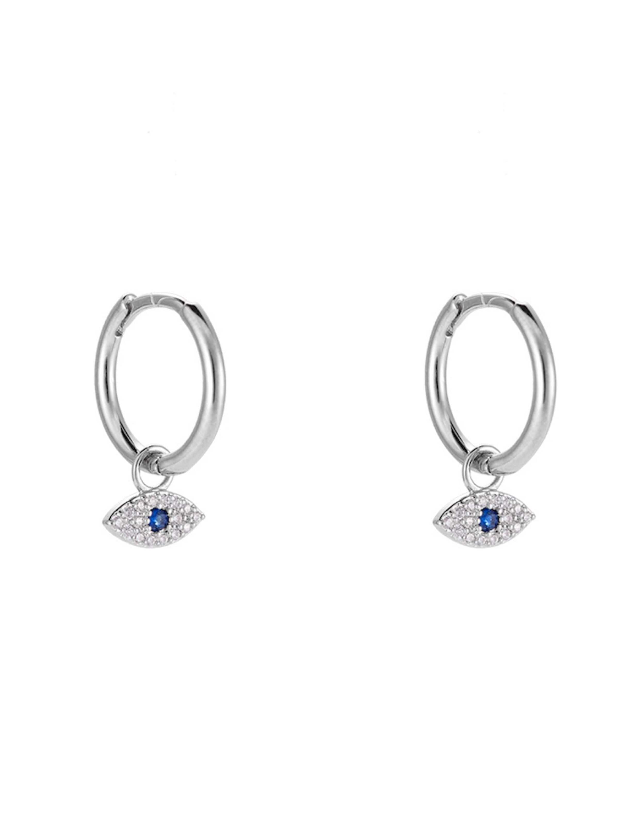 Cala Rose Ohrringe 'EVIL EYE'‌ in Silber: Vorderseite
