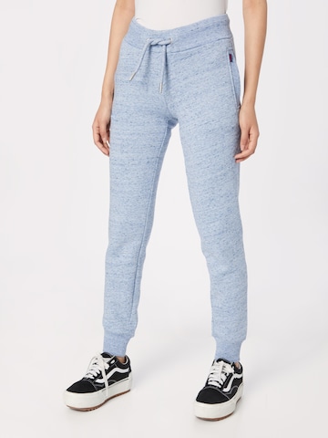 Superdry Tapered Broek in Blauw: voorkant