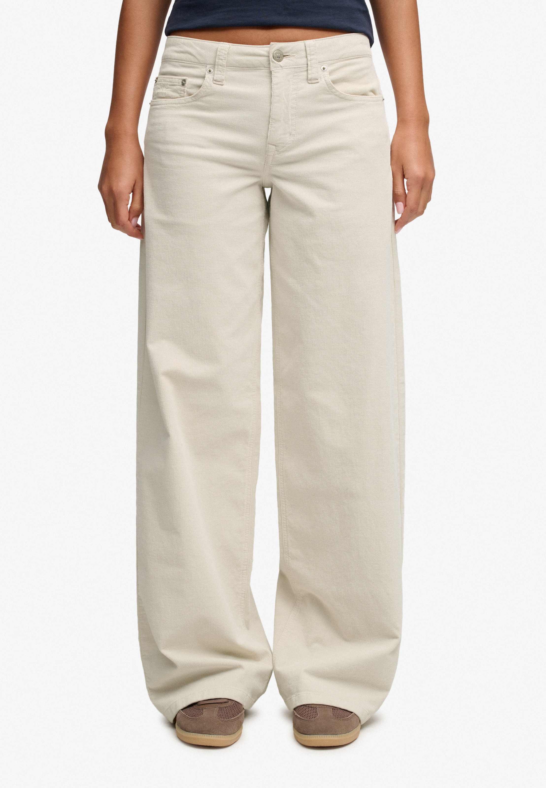 Superdry & Co Regular Broek in Beige: voorkant