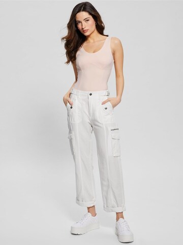 GUESS Slimfit Cargohose in Weiß