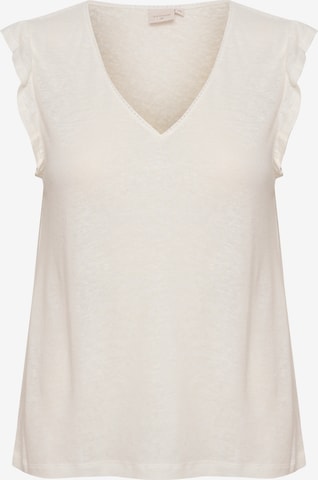 Cream T-shirt 'Luna' i beige: framsida