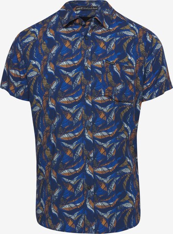 KOROSHI Button Up Shirt in Blue: front