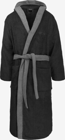 normani Long Bathrobe in Black: front