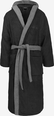 normani Long Bathrobe in Black: front