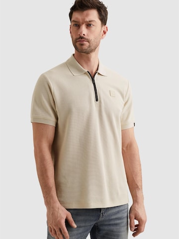 Maglietta 'Polo shirt with waffle texture and ribbed collar' di PME Legend in beige: frontale