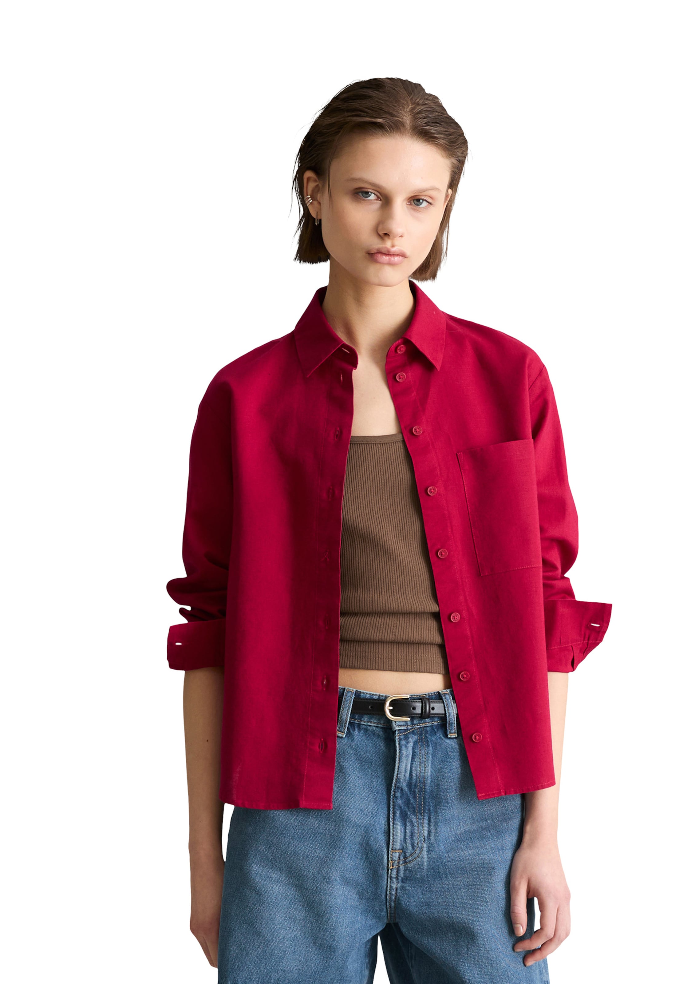 Marc O'Polo DENIM Bluse in Rot: Vorderseite