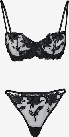 Trendyol Balconette Alusasusetti värissä musta: etupuoli