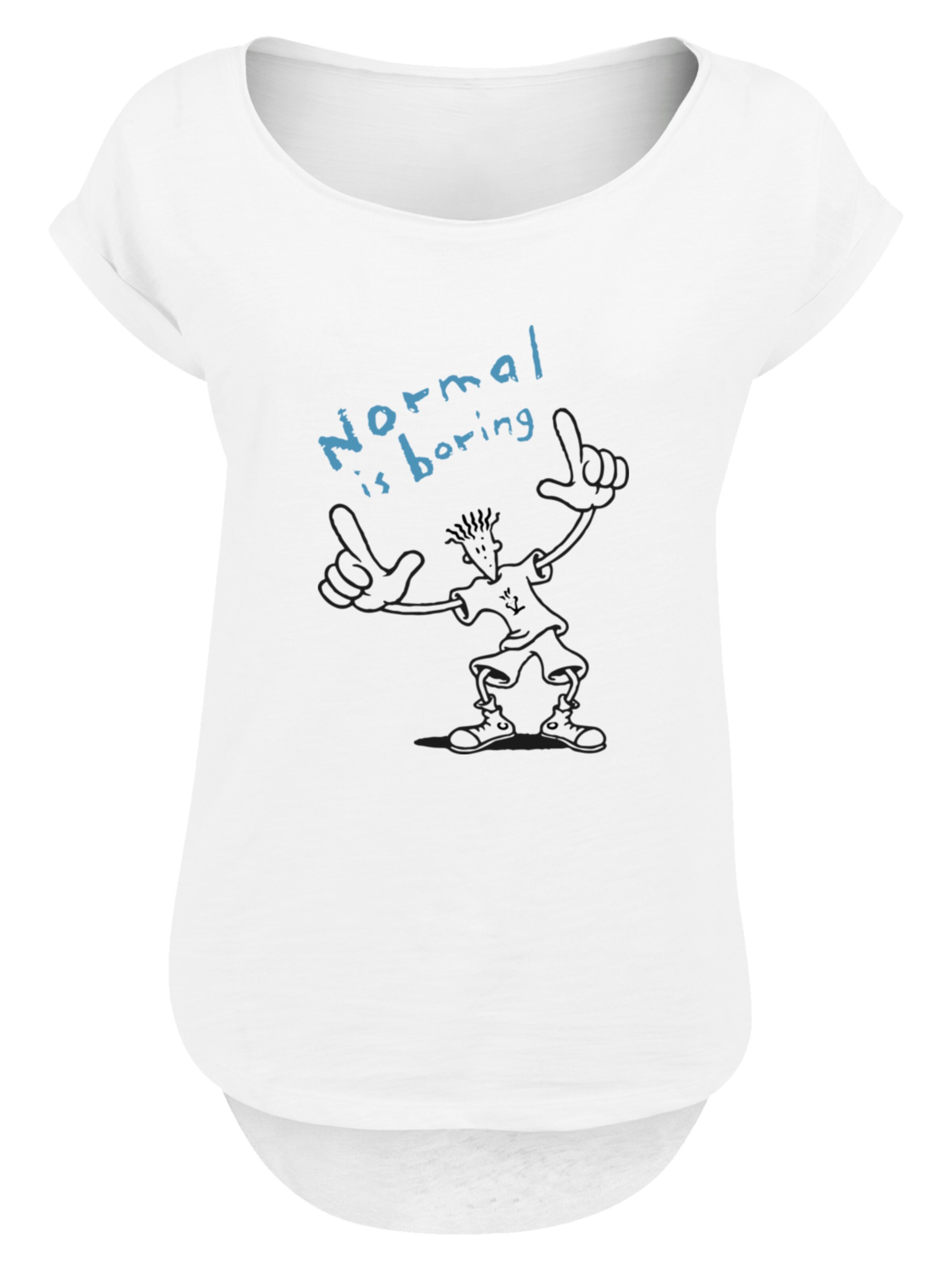 F4NT4STIC Shirt 'Fido Dido Points Normal Is Boring' in White: front