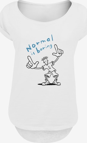 F4NT4STIC Shirt 'Fido Dido Points Normal Is Boring' in White: front