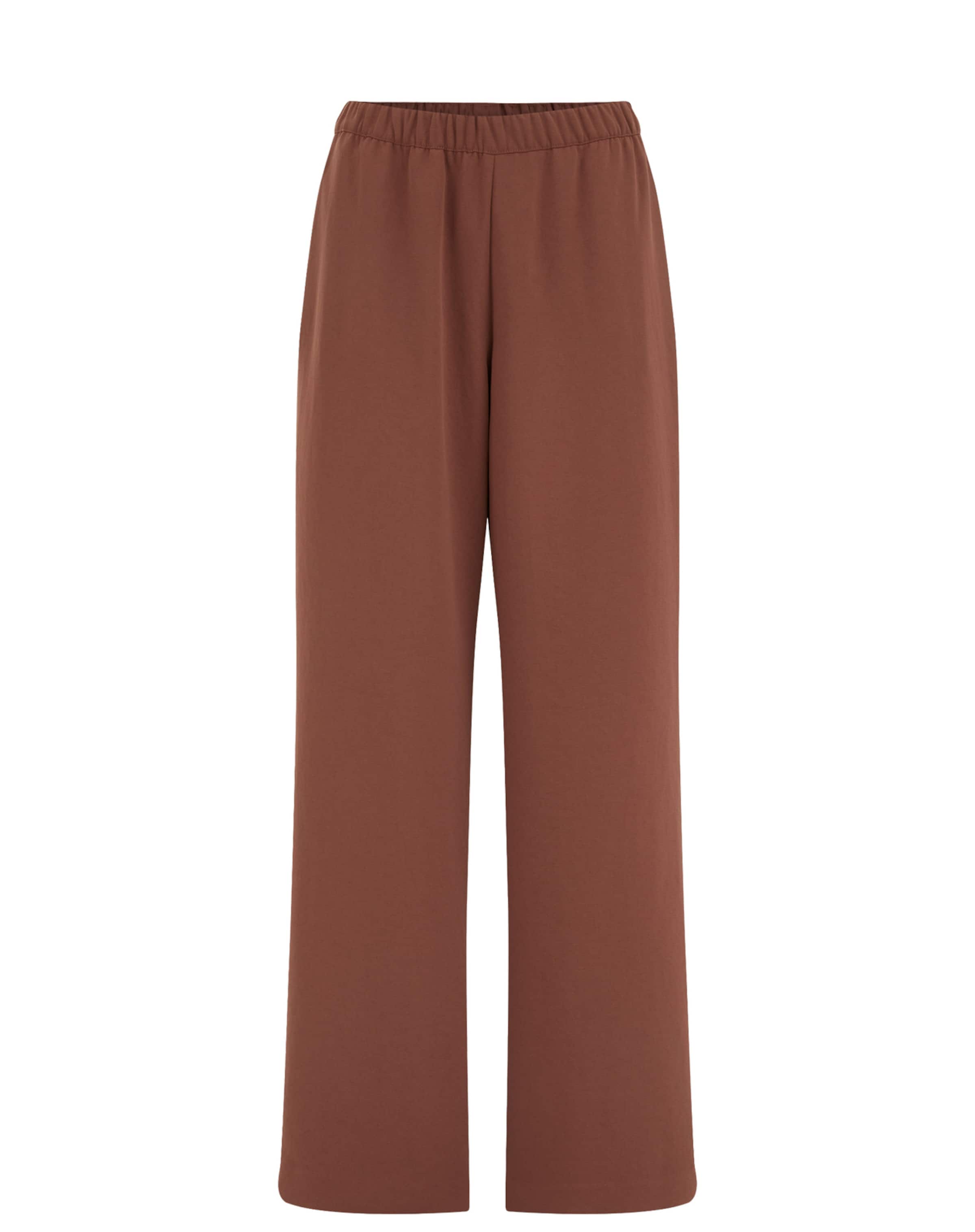 WE Fashion Широкий Штаны в Коричневый: спереди