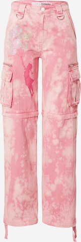 Wide Leg Jeans cargo 'MALIA' GUESS en rose : devant