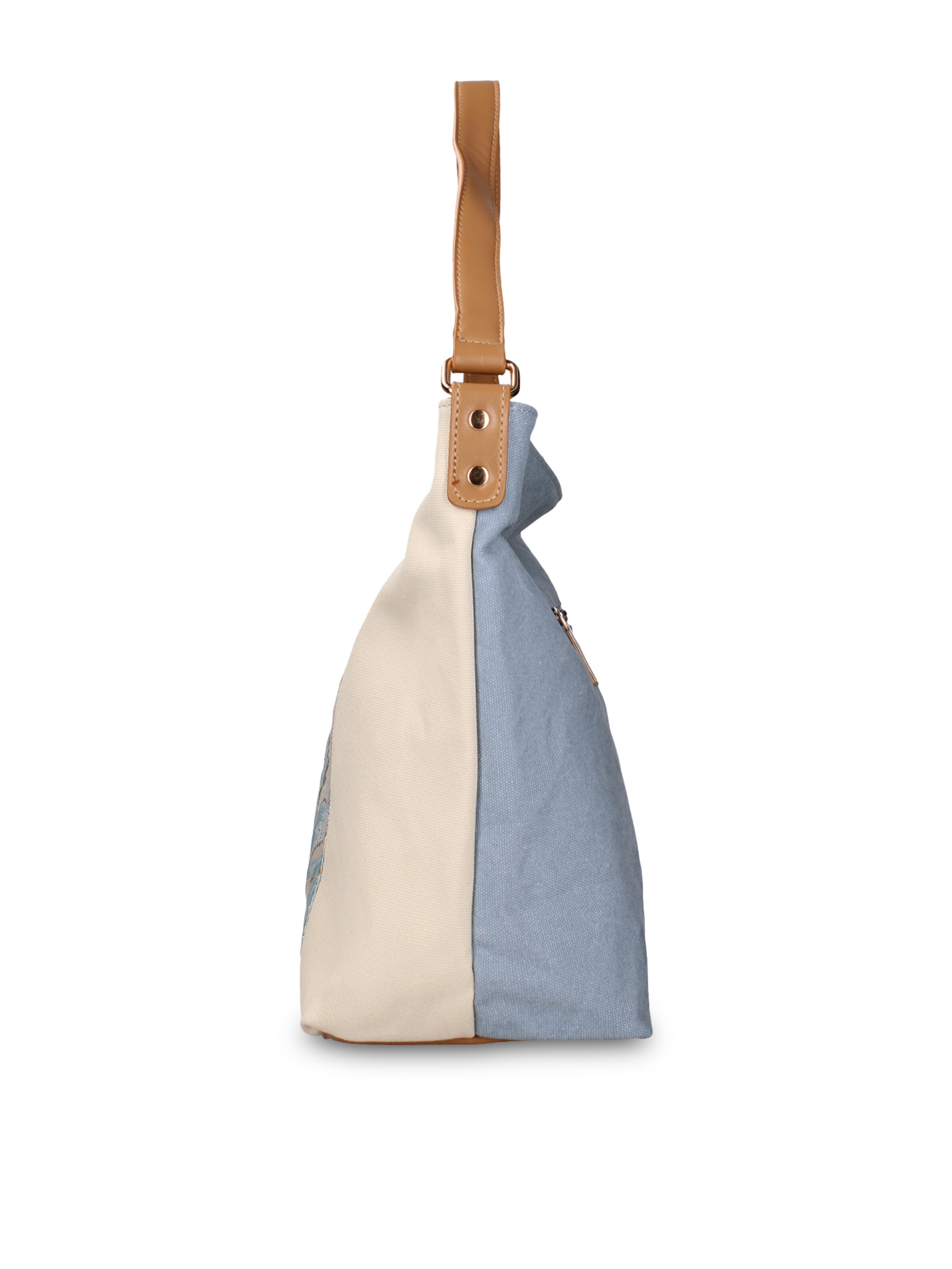 Borsa a mano 'Borsa a tracolla Gianmarco Venturi Alizé pelle vegana bicolore stampa floreale' di GianMarco Venturi in blu