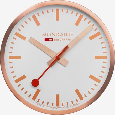 Mondaine Wanduhre in bronze / rot / weiß, Produktansicht