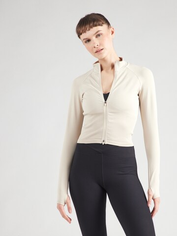Aim'n - Sudadera con cremallera deportiva en beige: frente