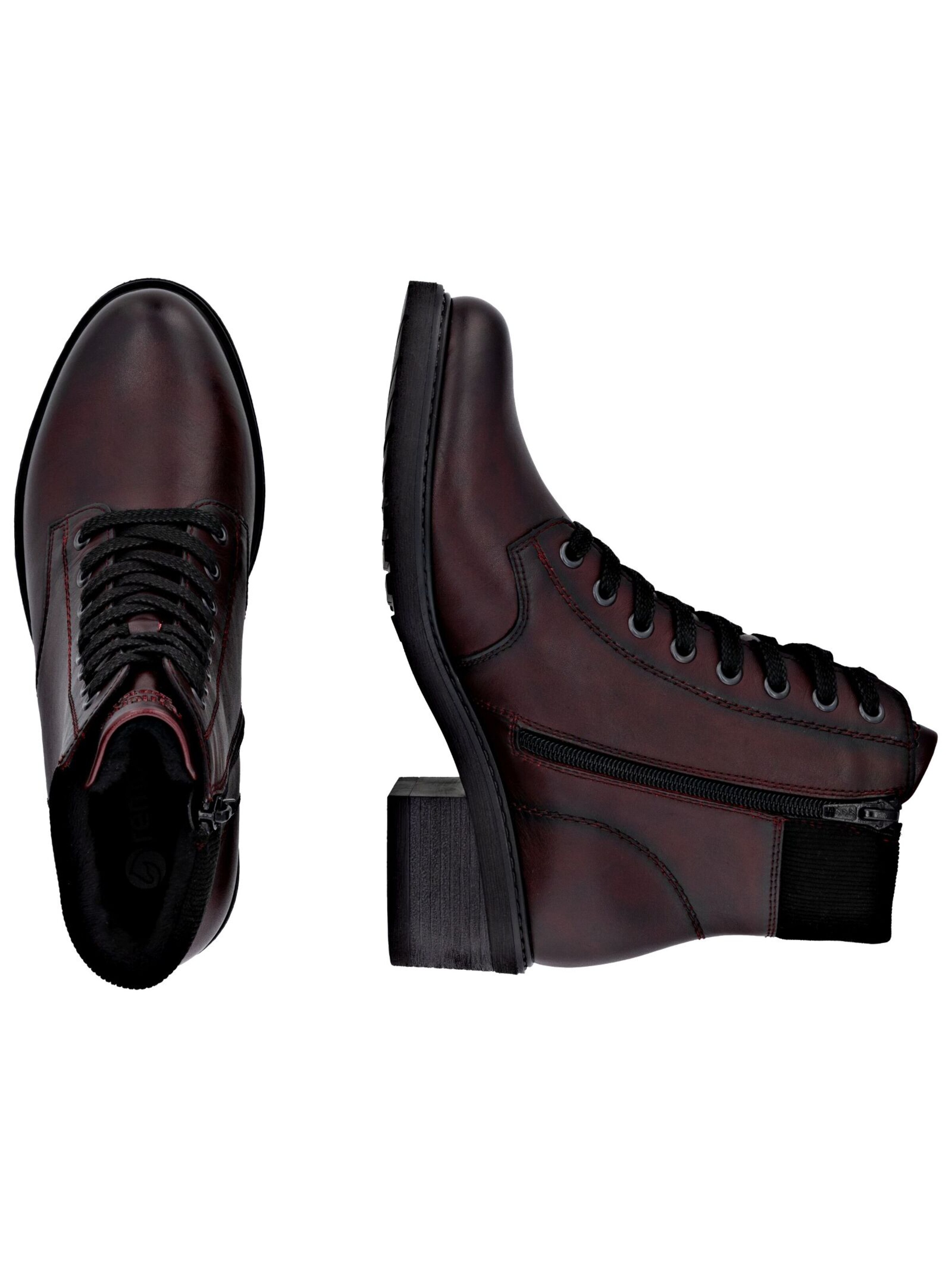 Bottines à lacets REMONTE en rouge