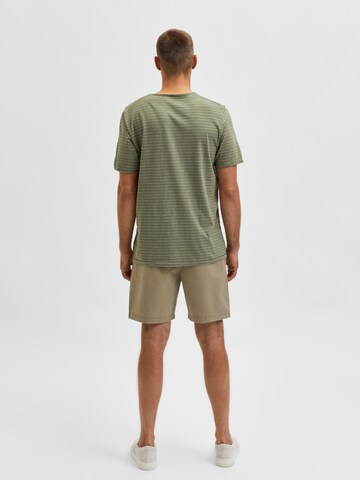 T-Shirt 'Morgan' SELECTED HOMME en vert