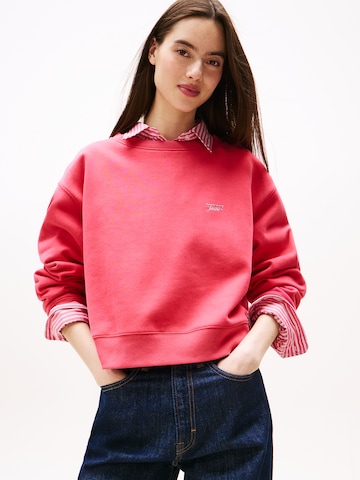 Sweat-shirt Tommy Jeans en rouge : devant