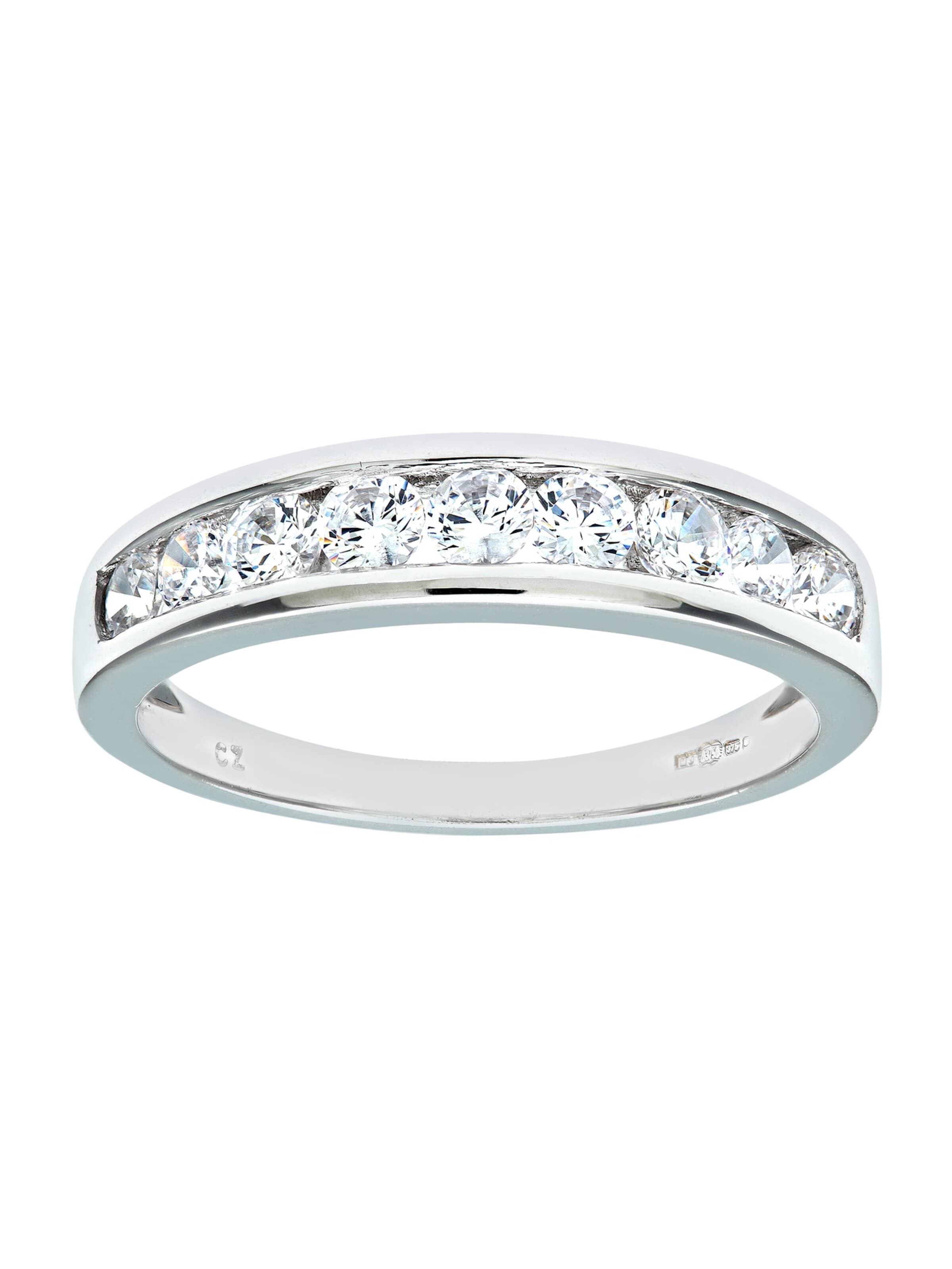 DIAMANT LETERNEL Ring 'Eternity-Ring aus 375 Weißgold mit Zirkonia' in Silver: front