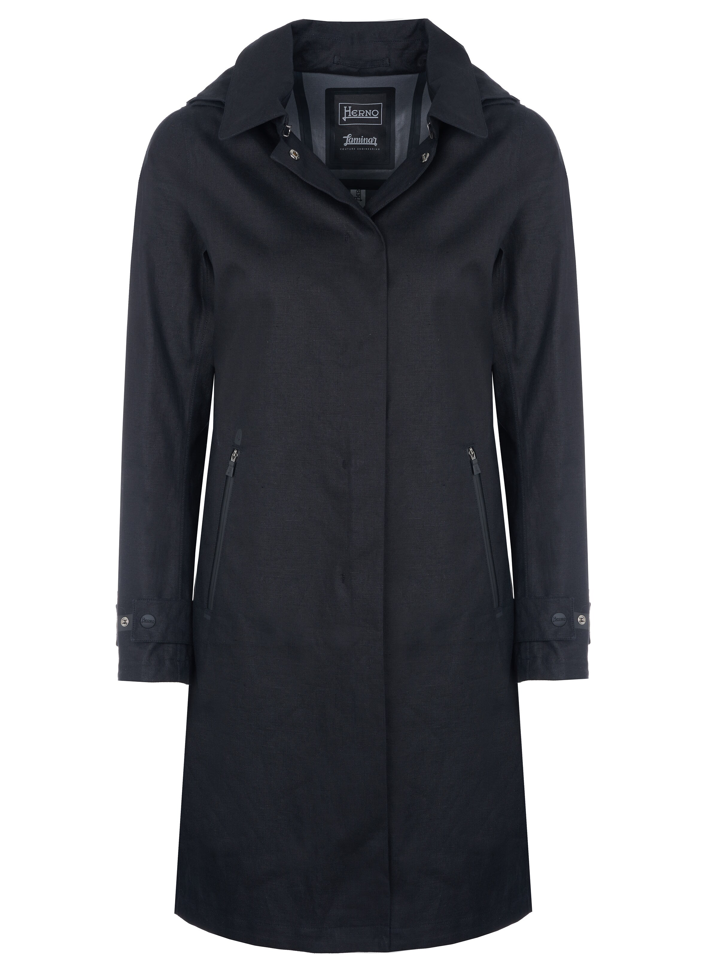 Herno Between-Seasons Coat 'Herno Mantel' in Black: front