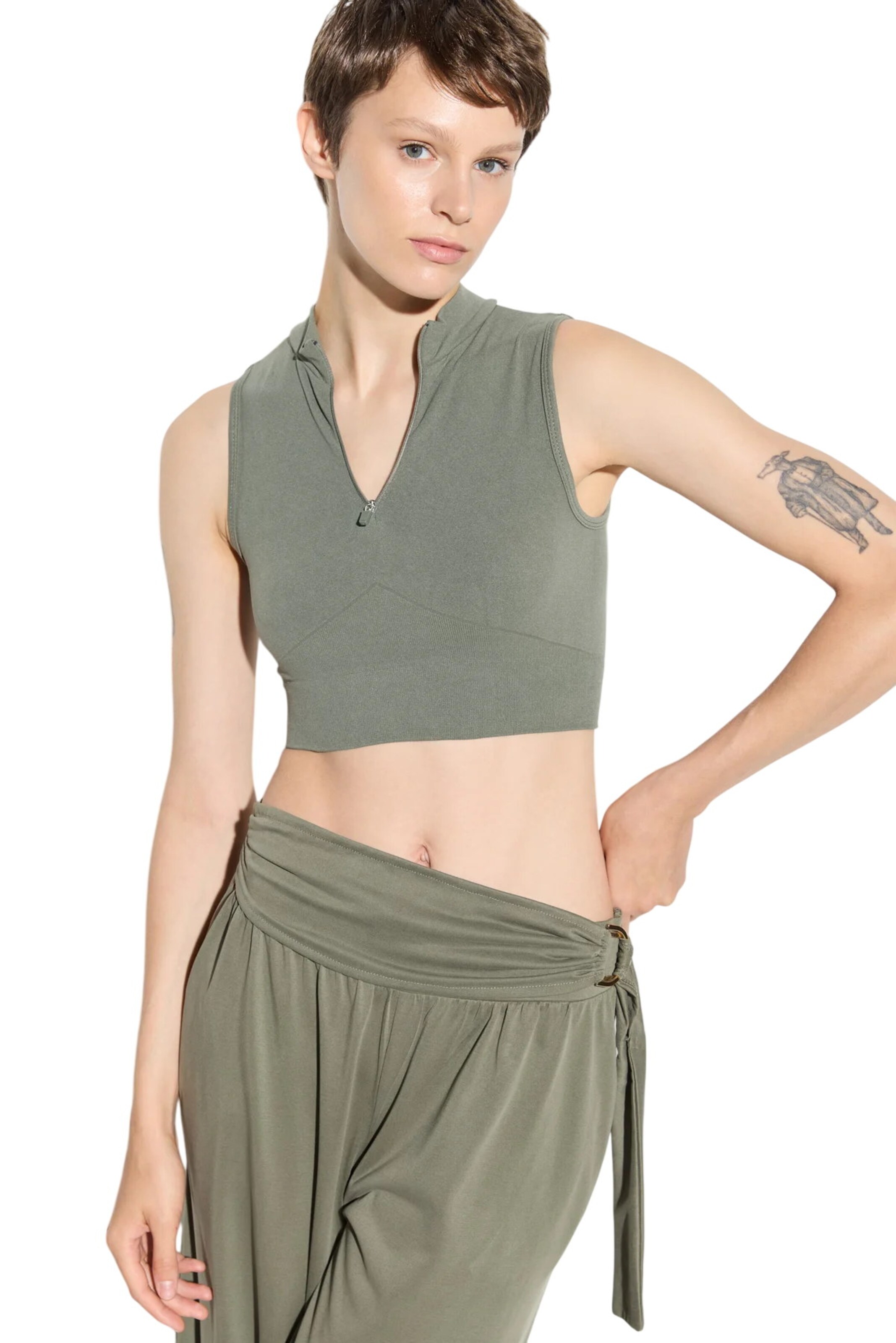 No Matter What Top in Green: front