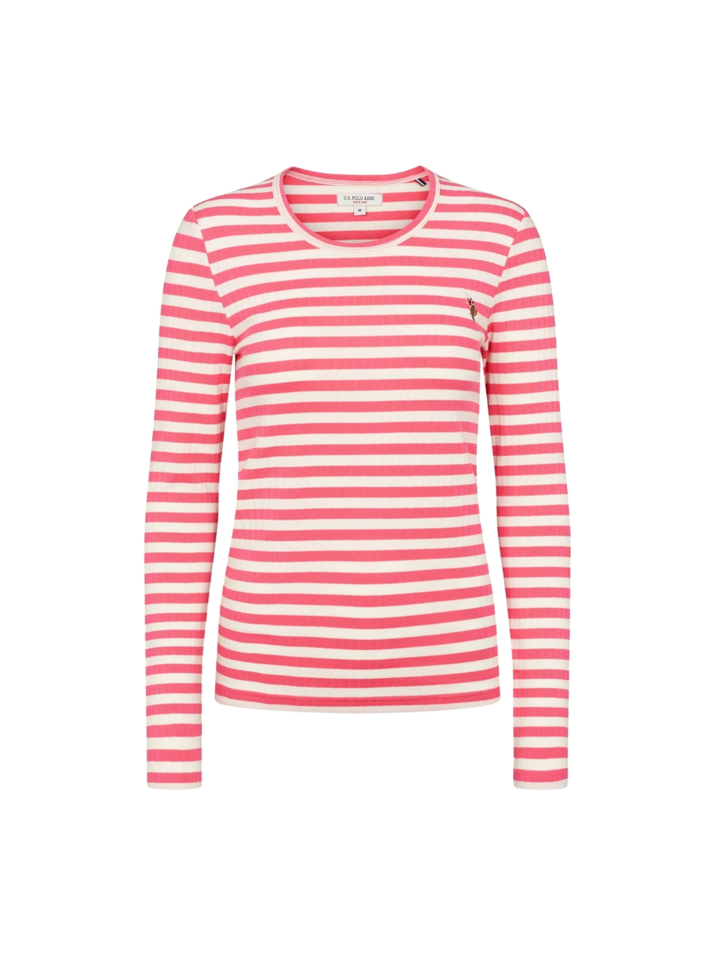 U.S. POLO ASSN. Shirts 'Chanett' i lys pink / hvid, Produktvisning