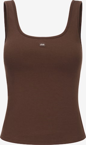 cfab (formerly creamy fabrics) Top 'Cotton Tank with Built-In Wireless Bra' in Braun: Vorderseite