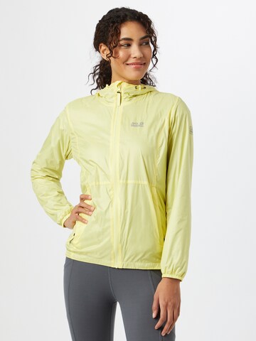 Veste outdoor 'BREATHER' JACK WOLFSKIN en jaune : devant