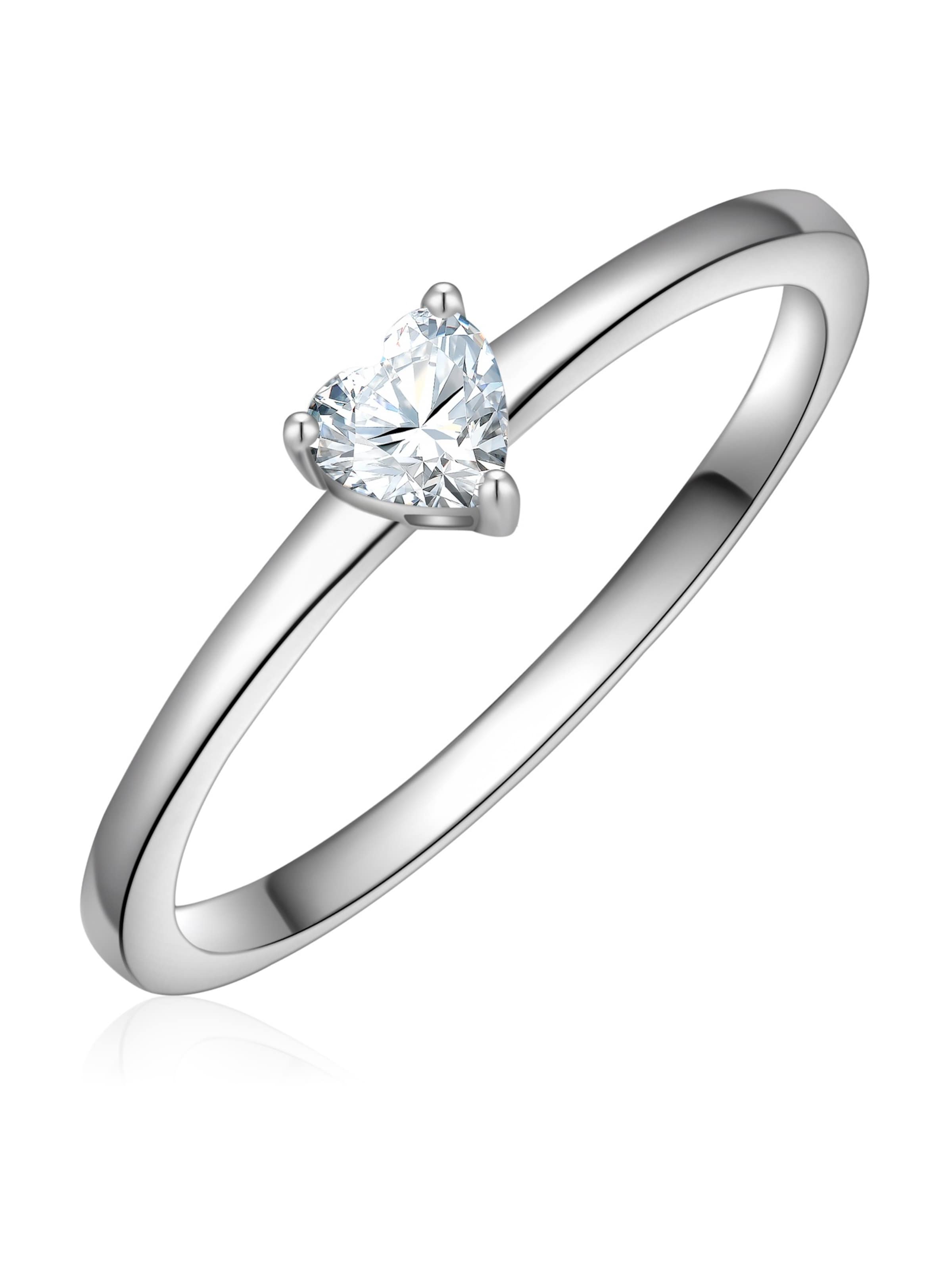 Trilani Bague en argent / blanc, Vue avec produit