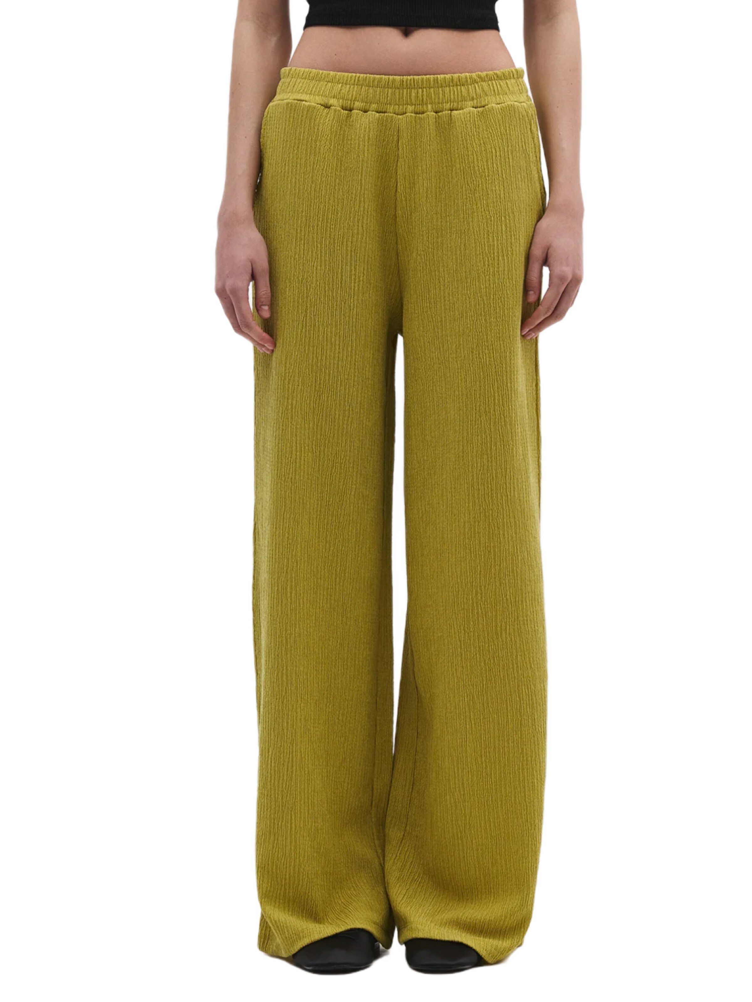 No Matter What Wide leg Broek in Geel: voorkant