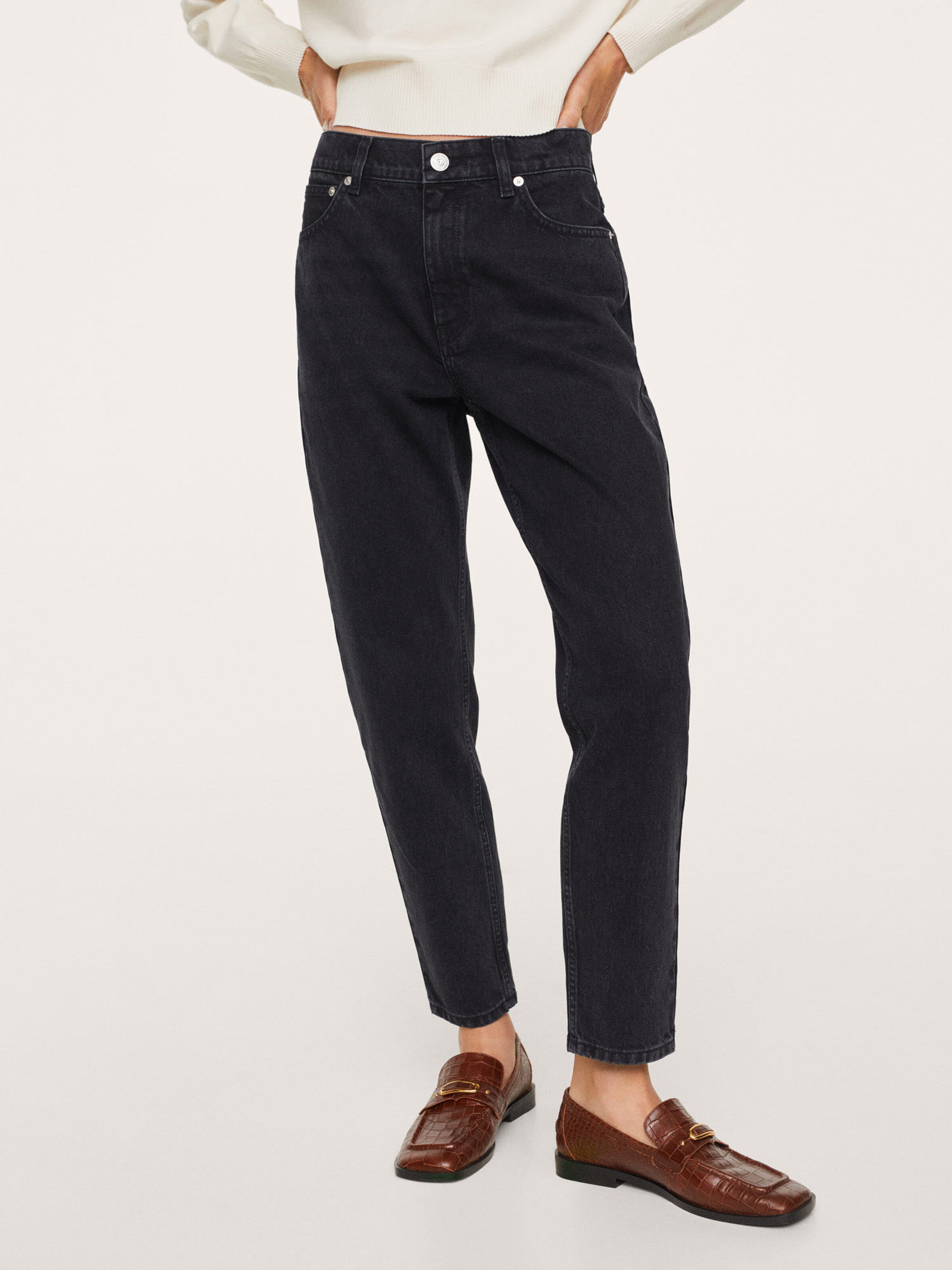 MANGO Jeans 'Mom80' in Zwart | ABOUT YOU