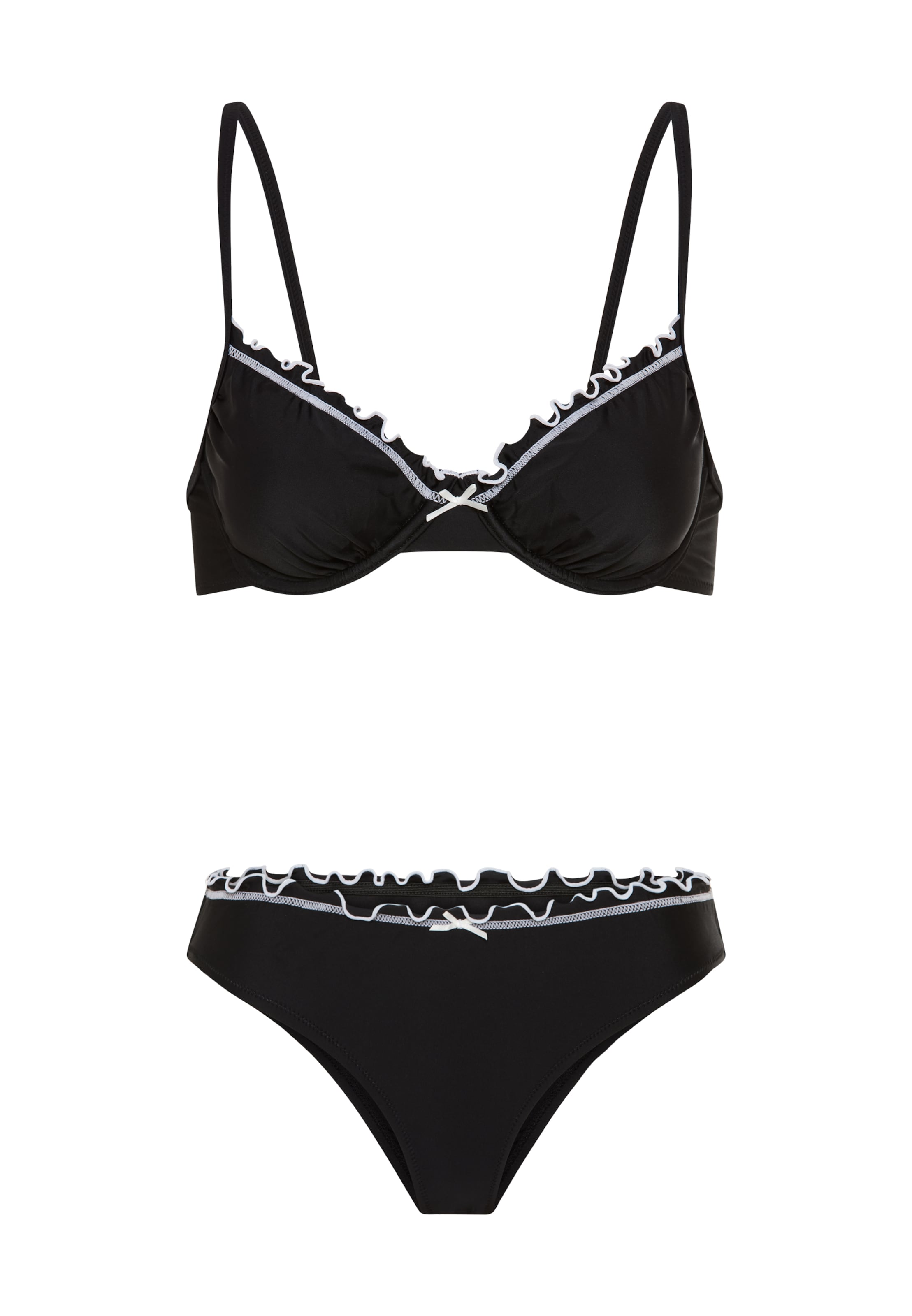 LSCN by LASCANA T-Shirt Bikini in Schwarz: Vorderseite