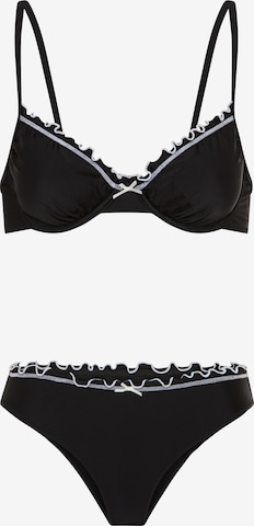 LSCN by LASCANA T-Shirt Bikini in Schwarz: Vorderseite
