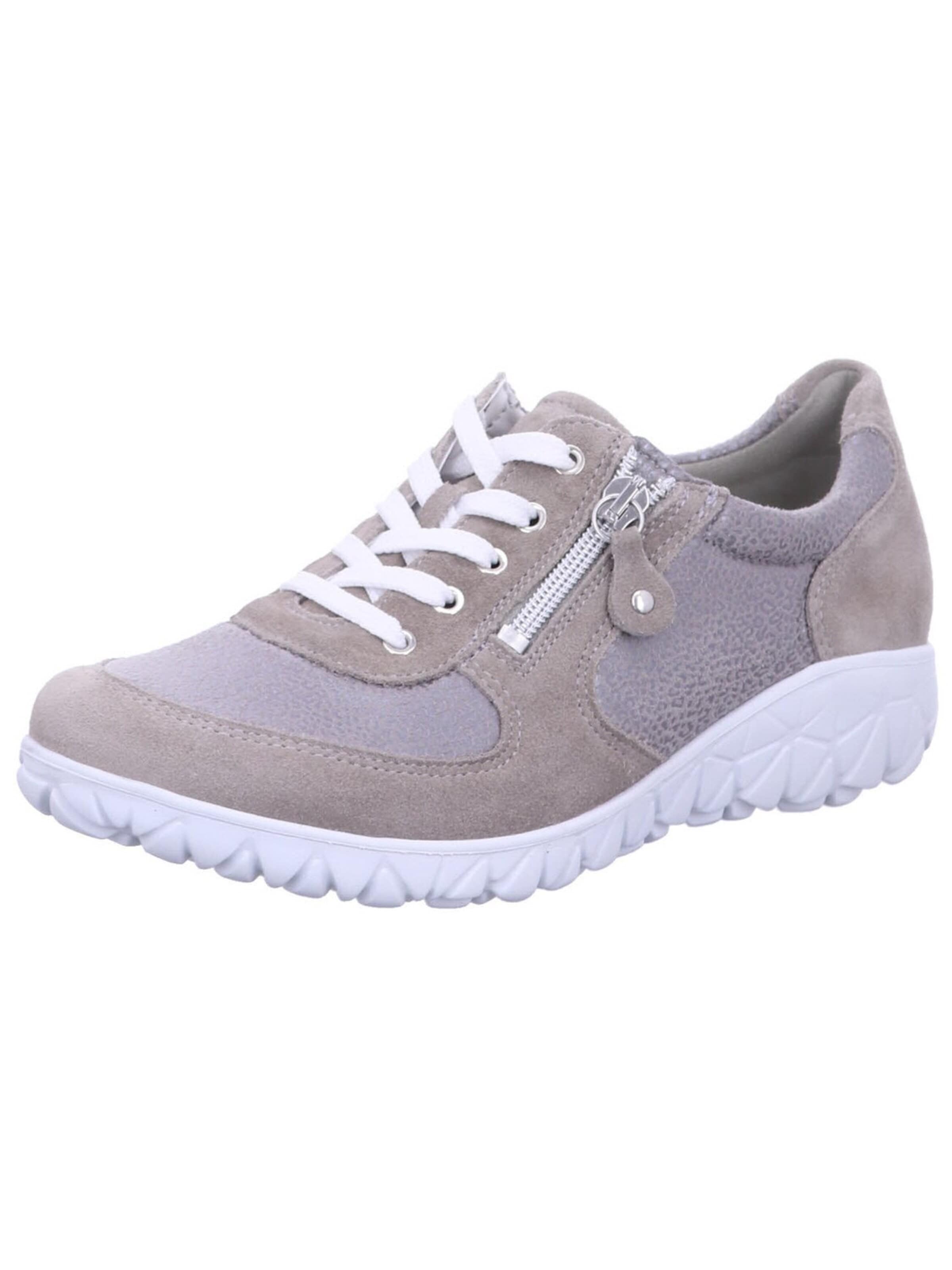 WALDLÄUFER Platform trainers 'Schnürschuh Damen H89001-233 201 Echtleder in grau' in Grey: front