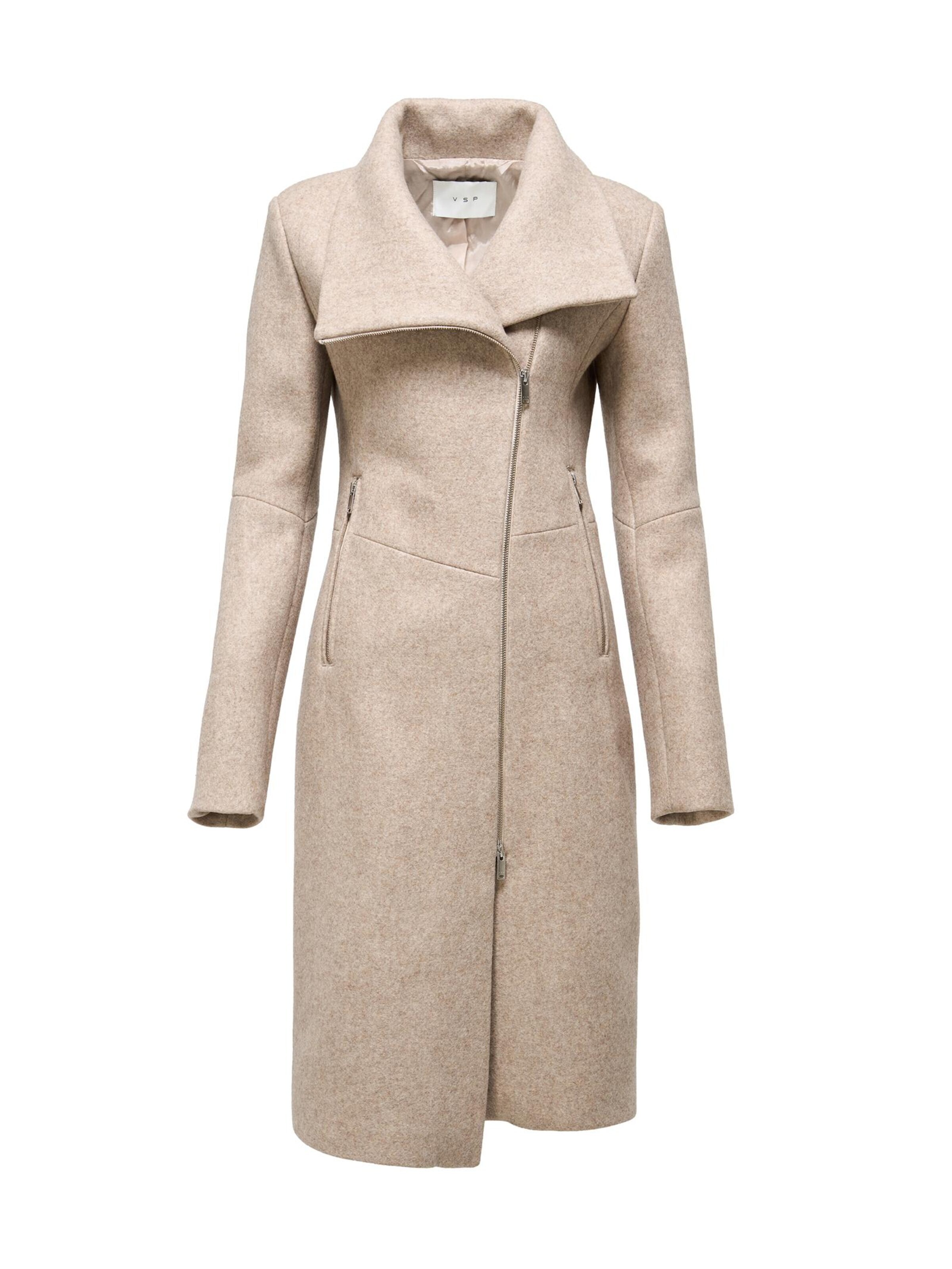 V S P Wintermantel 'Vilma' in Beige: voorkant