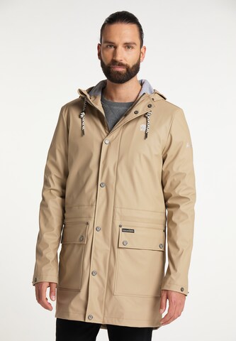 Parka mi-saison Schmuddelwedda en beige : devant